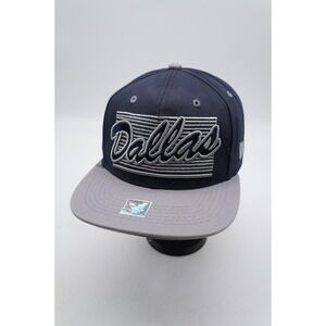 Dallas Texas Snapback Hat Baseball Cap Blue Gray Spellout Cowboys OSFA